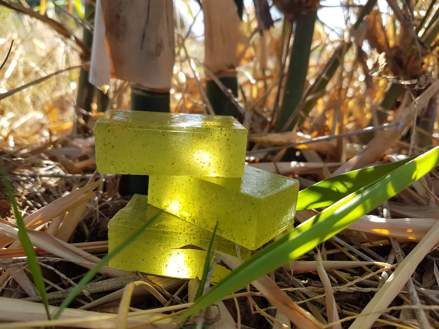 Stacked bars of locally produced soap