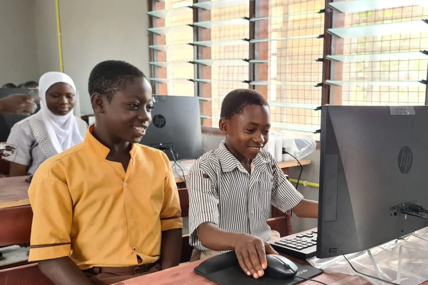 The computer lab at a school in Ghana