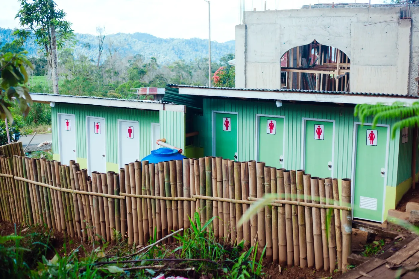 Sanitation facilities built for a project community in the Philippines