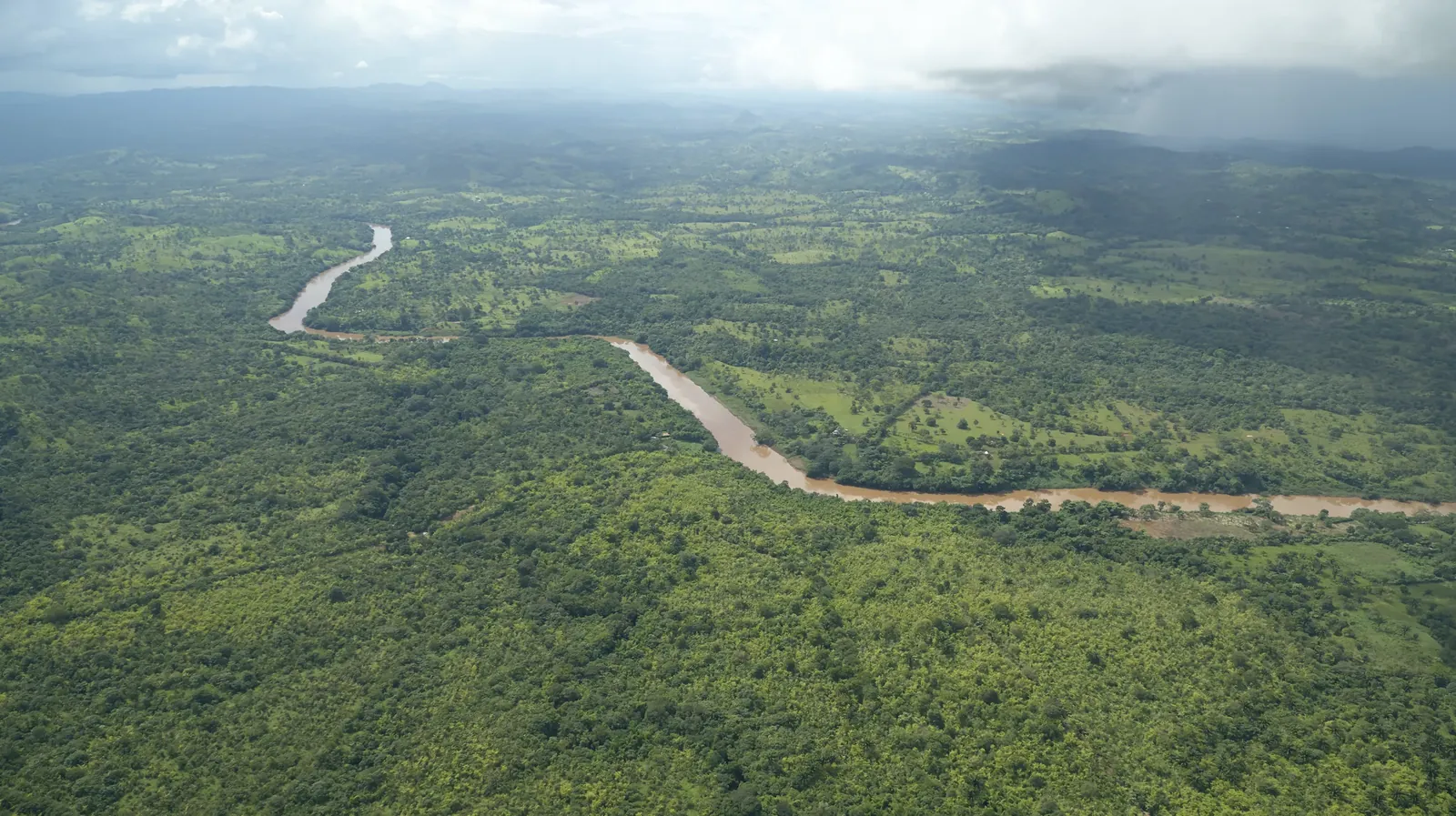 Aerial view of the Rio Siquia and EcoPlanet's Nicaragua project