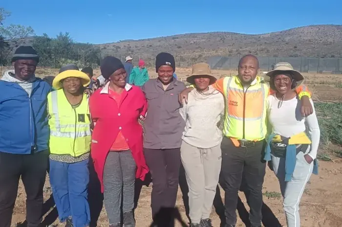 The Pearston workforce gathered on the restoration site