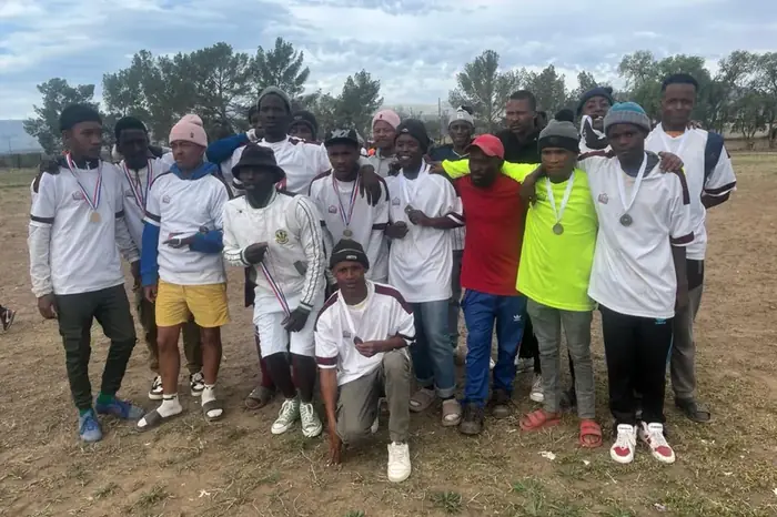 Learners on the school sports field
