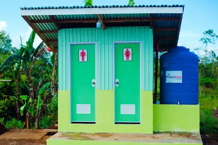 A sanitation block built for one of the project communities